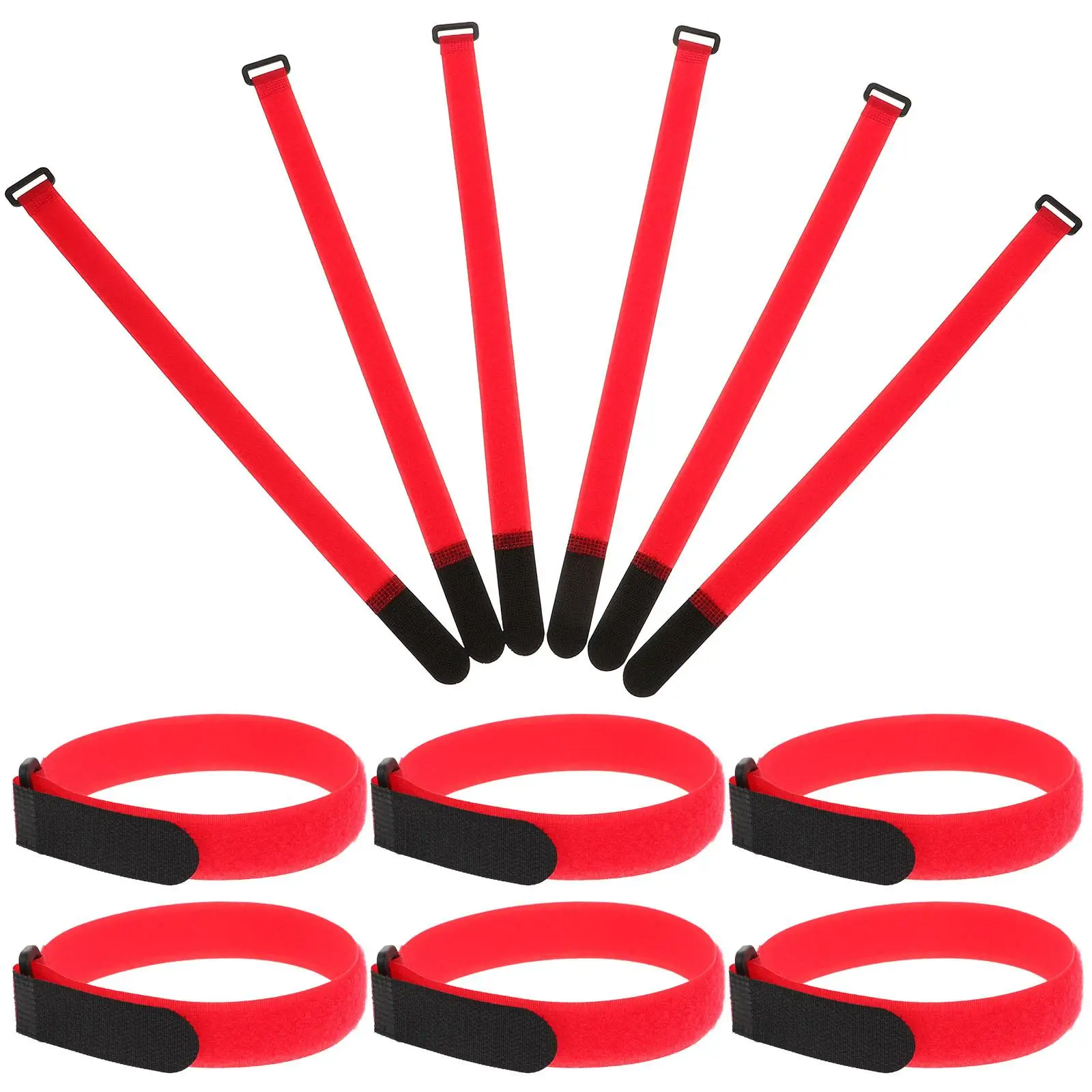 

50 Pcs Soccer Net Straps Adjustable Cable Wrap Buckles Reusable Ties Organizer Nylon Cinch Bungee Cords Hooks