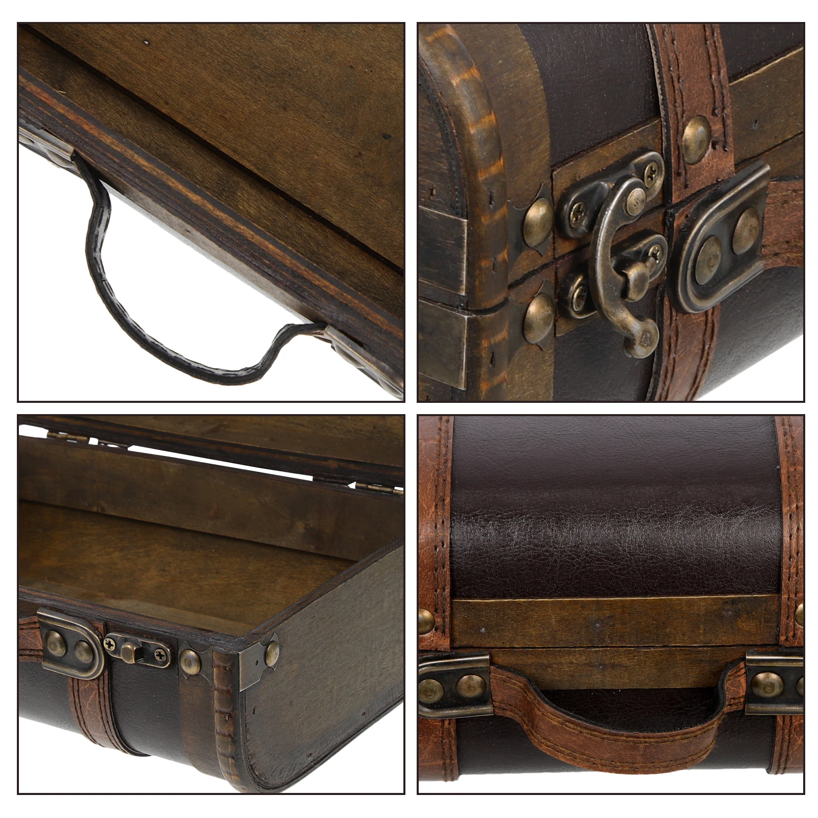 

Vintage Wooden Jewelry Box Retro Trinket Storage Case Wood Organizer Earring Bracelets Holder Gift Container For Women
