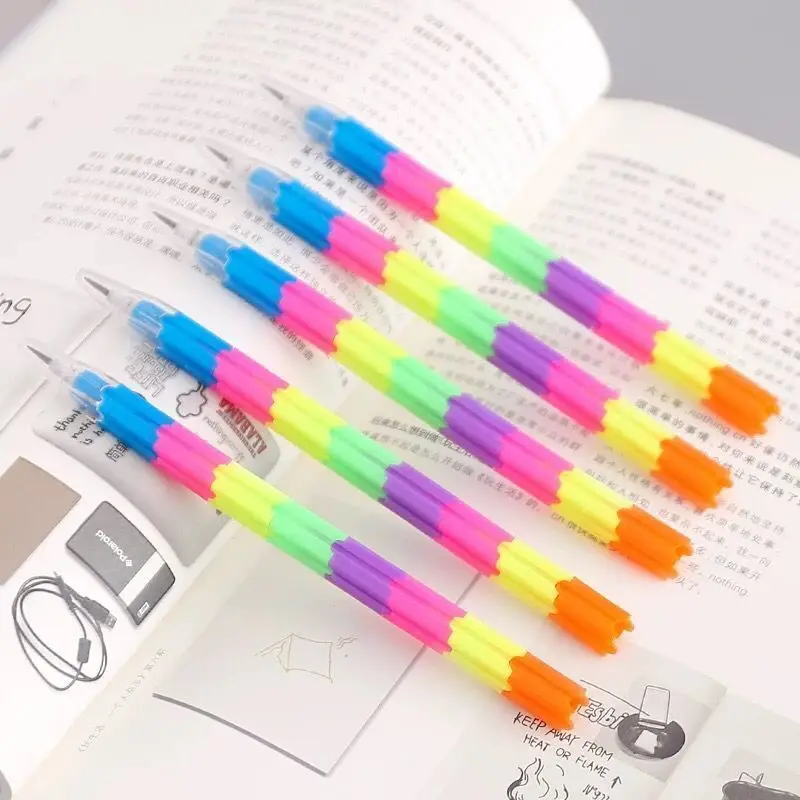 Building Block Assembly Rainbow Egg Pencil Splicing Automatic Pencil Creative Children's Primary School Assemble Stationery