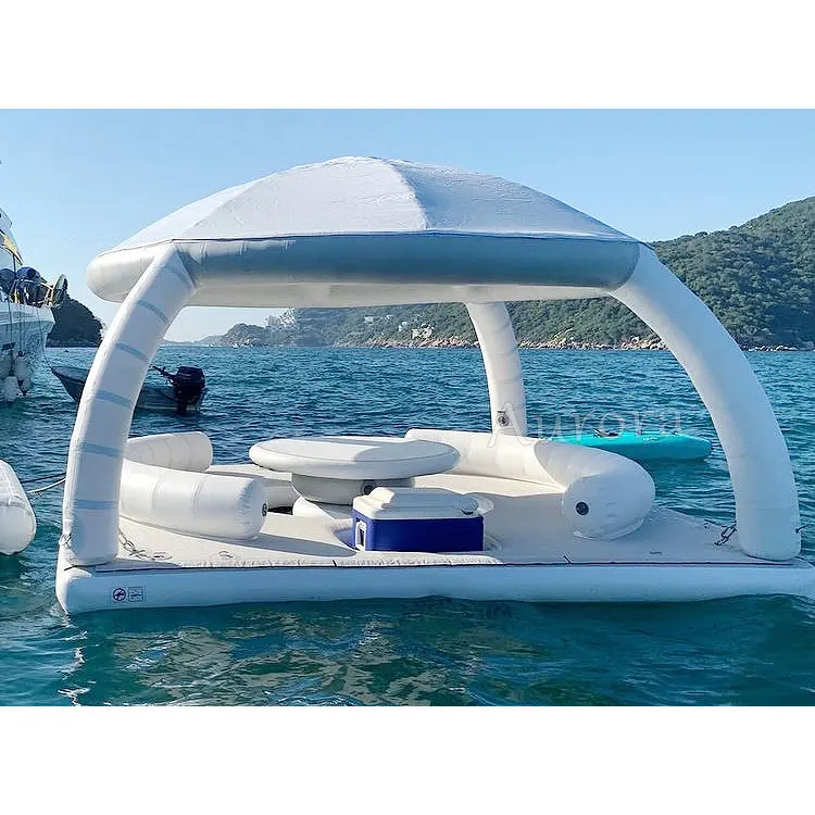 Floating Island Inflatable Boat Tent Sun  water game Shelter Lounge Platform inflatable floating island Yachts