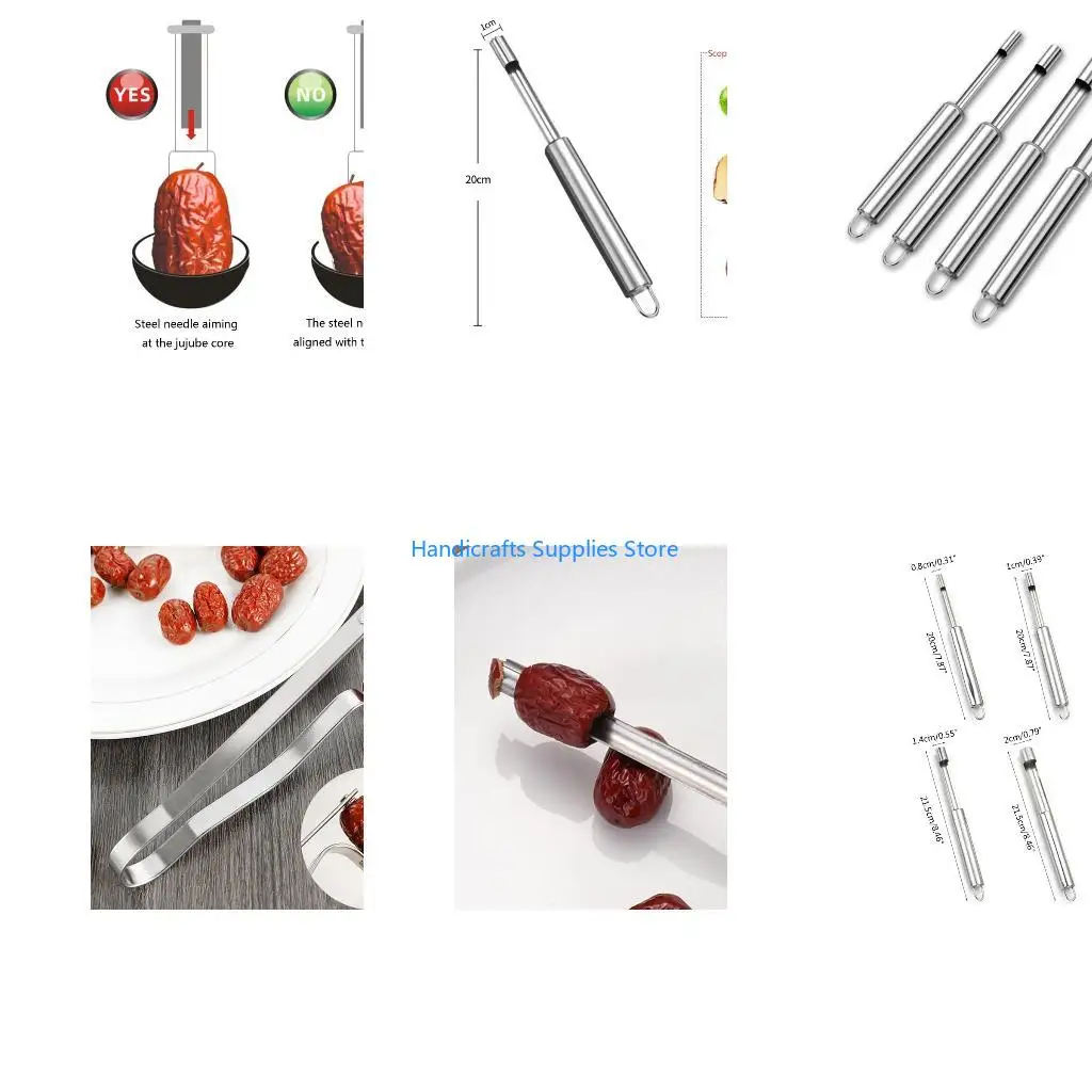 R1WA 4 Pcs Multipurpose Corer Pitter Kitchen Stainless Steel Fruit Remover