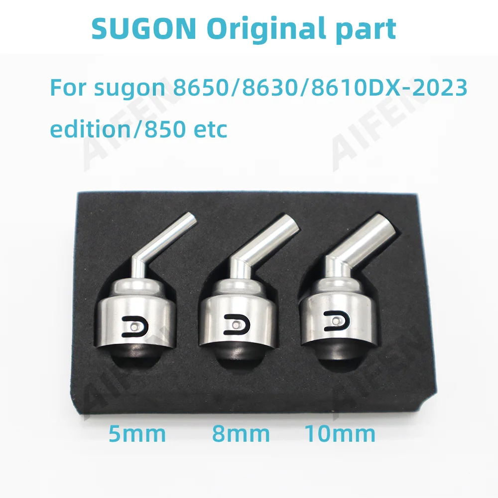 SUGON 8650/ 8630/8610DX-PRO Hot Air Soldering Station 45 Degree Curved Nozzle 5mm/8mm/10mm Bent Angle Heat Nozzle