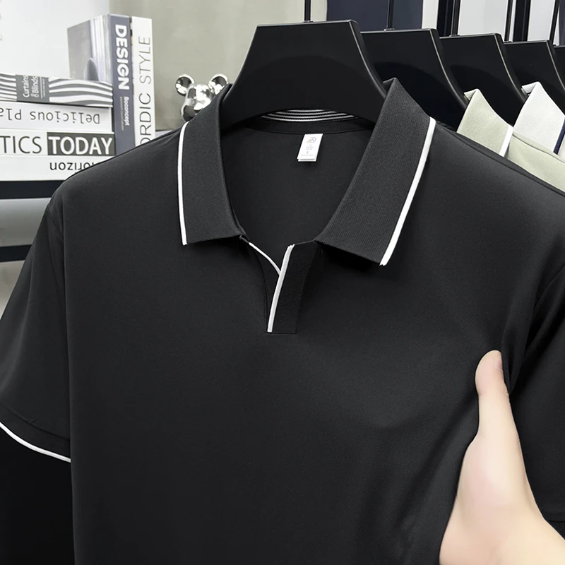 Herren Kurzarm Poloshirts Klassische Passform Lässige T-Shirts mit Kragen Weiche Bequeme Modische Oberteile für Männer Geeignet für Golf und Business – Detail 16