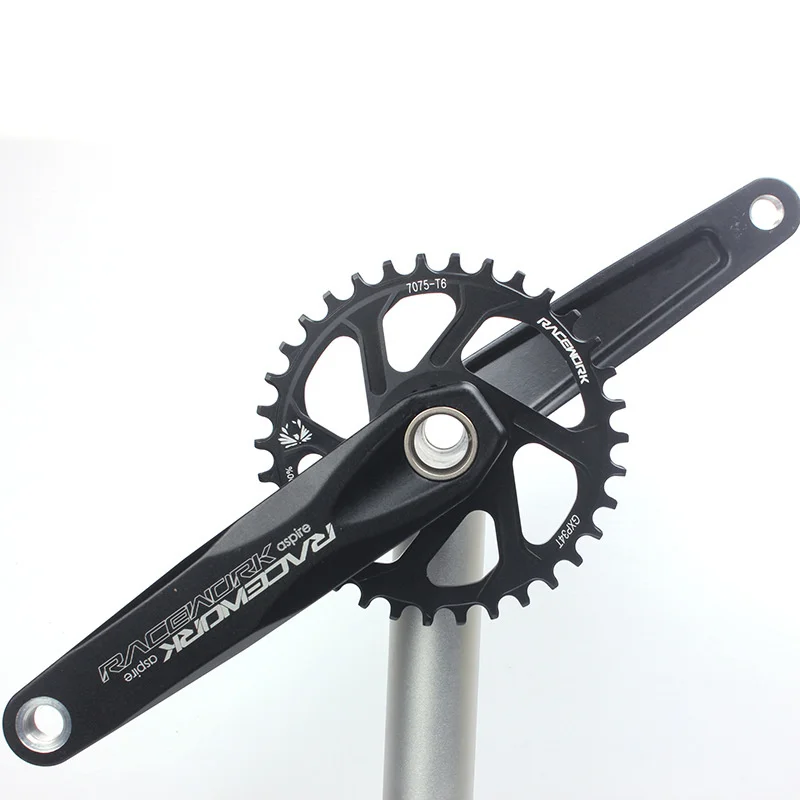 Racework crank aluminum alloy hollow integrated 170mm 175mm 32 34 36 38T Sprocket with Bottom Bracket Mountain Bicycle Crankset