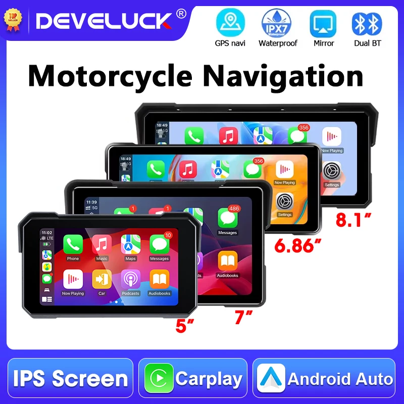

Portable Motorcycle Navigation GPS Touch Screen Wireless Carplay Android Auto Moto Display Screen Monitor IPX7 Waterproof