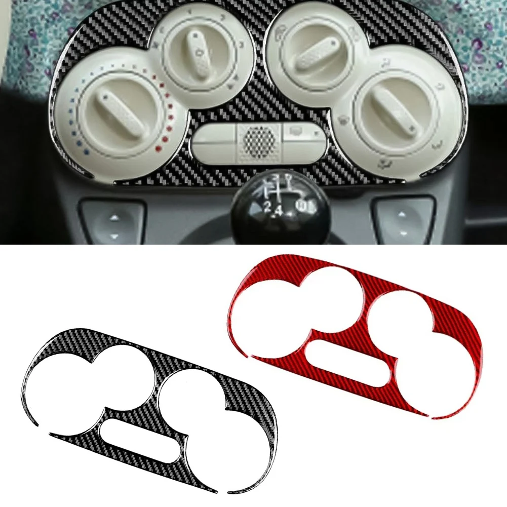 Soft Carbon Fiber Sticker For Fiat 500 (2008-2024) For Abarth 595 Air Conditioning Control Frame Car Accessories - view 6