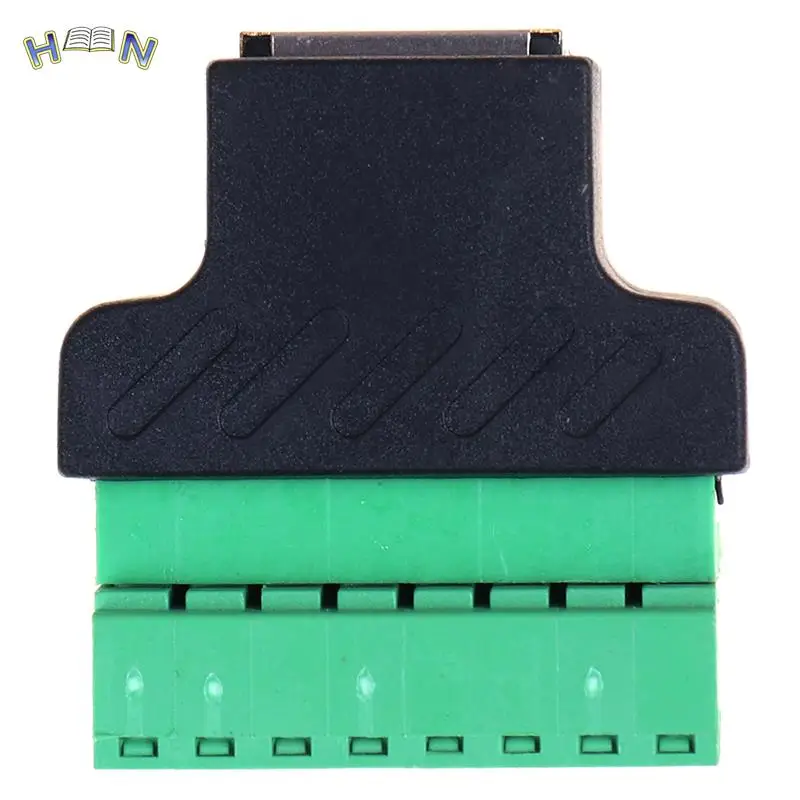 1 piezas Ethernet RJ45 hembra a tornillo Terminal 8 Pin CCTV Digital DVR adaptador conector