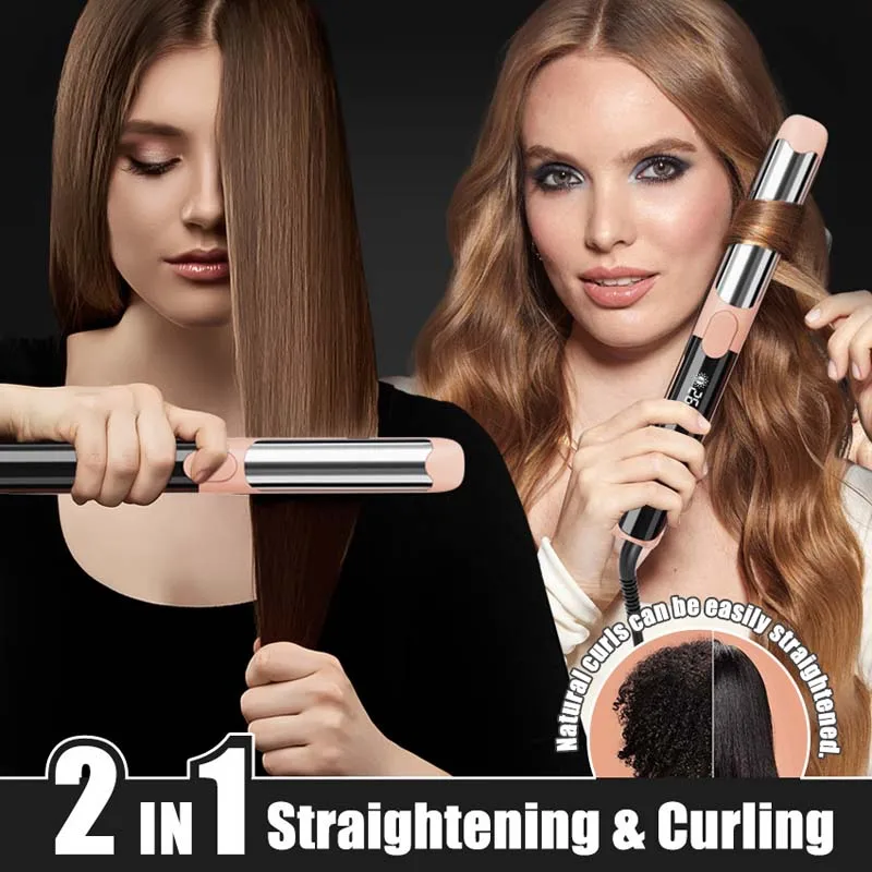 Prancha Cabelo Flat Iron Titanium Hair Straightener Bivolt Display Auto Power-Off Professional Salon Use