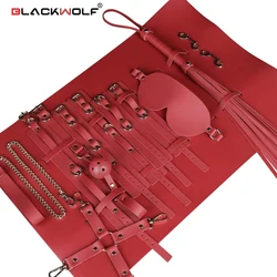 BlackWolf Bondage Set Adult Toys Sex Games Handcuffs Whip Sm Sex Toy Kits Exotic Accessories Erotic Sex Toys for Couples