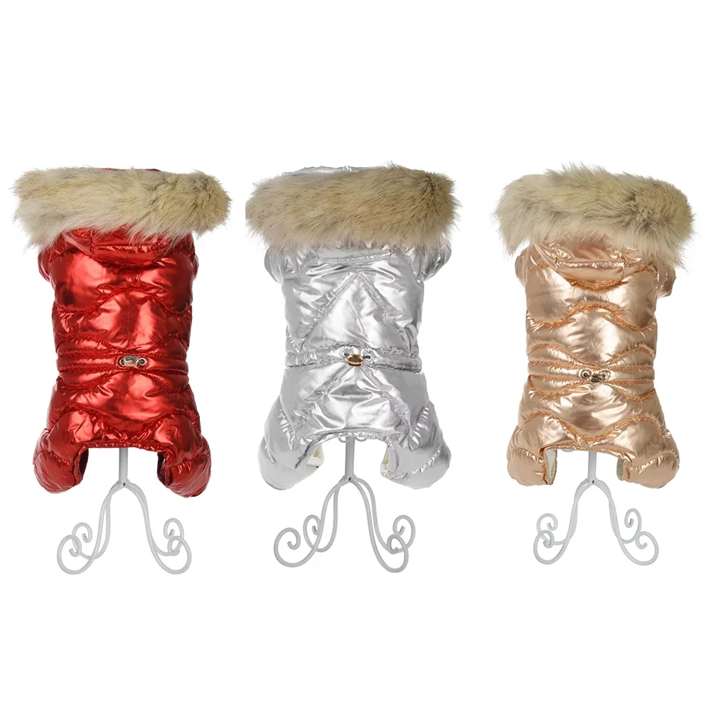 Winter-Kapuzen-Overall für kleine und mittelgroße Hunde und Katzen, wasserdichte Hundemanteljacke, winddichte Kapuzenjacken für Welpen, Yorkie, Chihuahua – Detail 2
