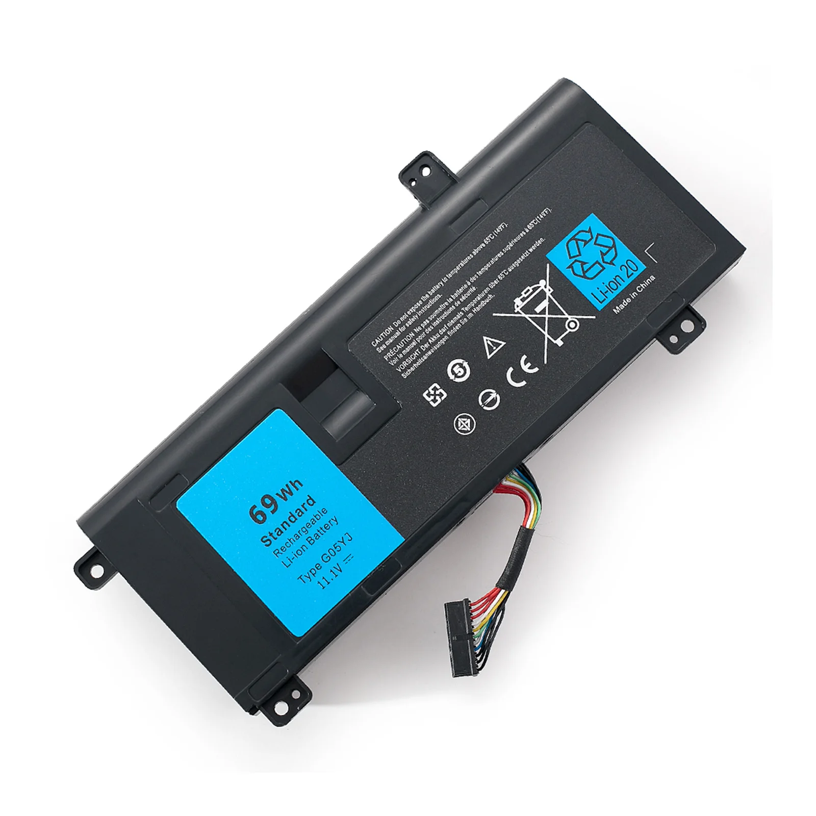 BVBH-Batterie G05YJ pour ordinateur portable, pour DELL Alienware 14 A14 M14X R3 R4 série P39G Alienware 14D-1528 GO5YJ Y3PN0 8X70T 11.1V 69WH