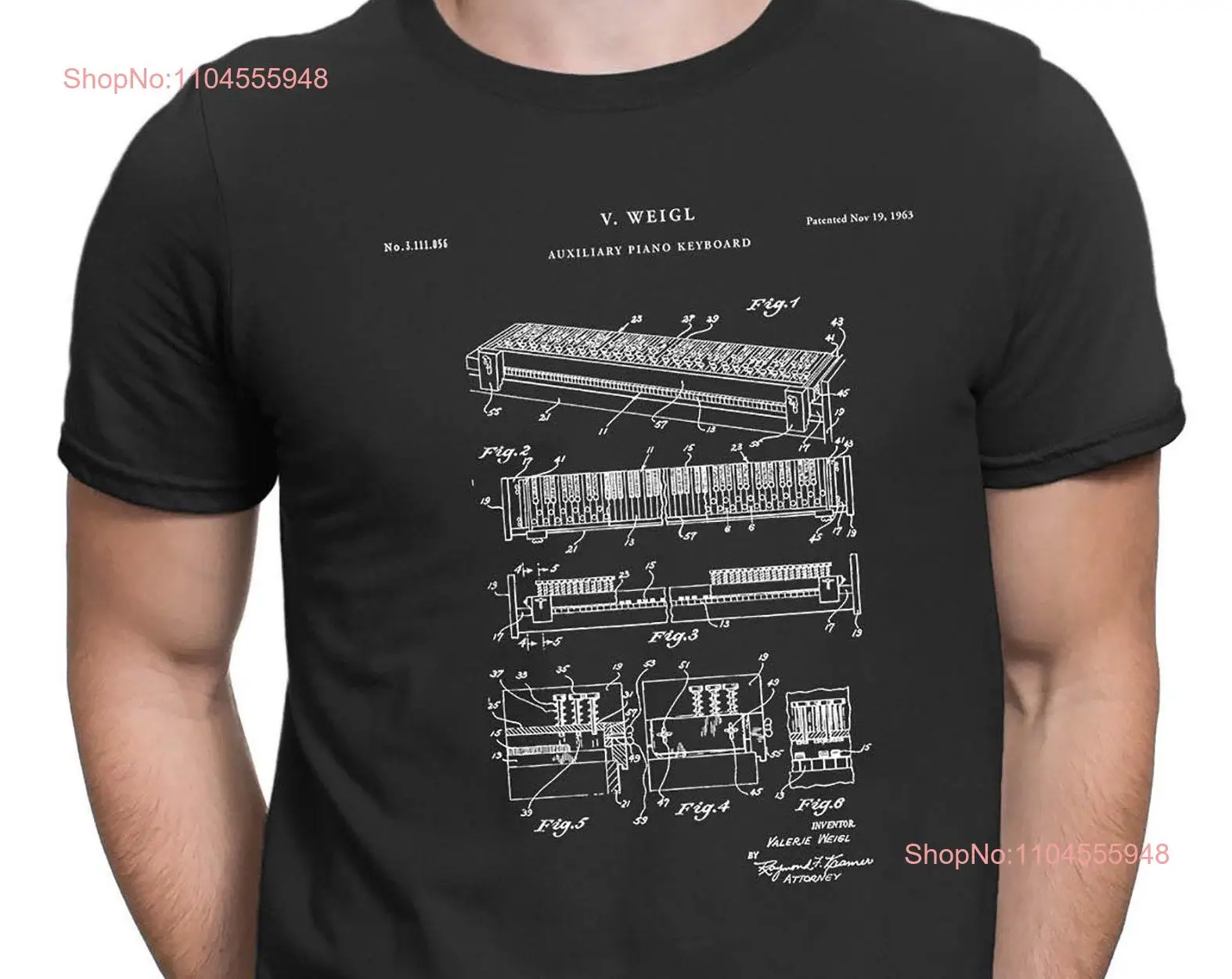 

Футболка с патентовым принтом Grand Piano, топ для пианиста, оригинальный графический музыкальный инструмент, крутые мужские инструменты для музыканта, композитор PT658