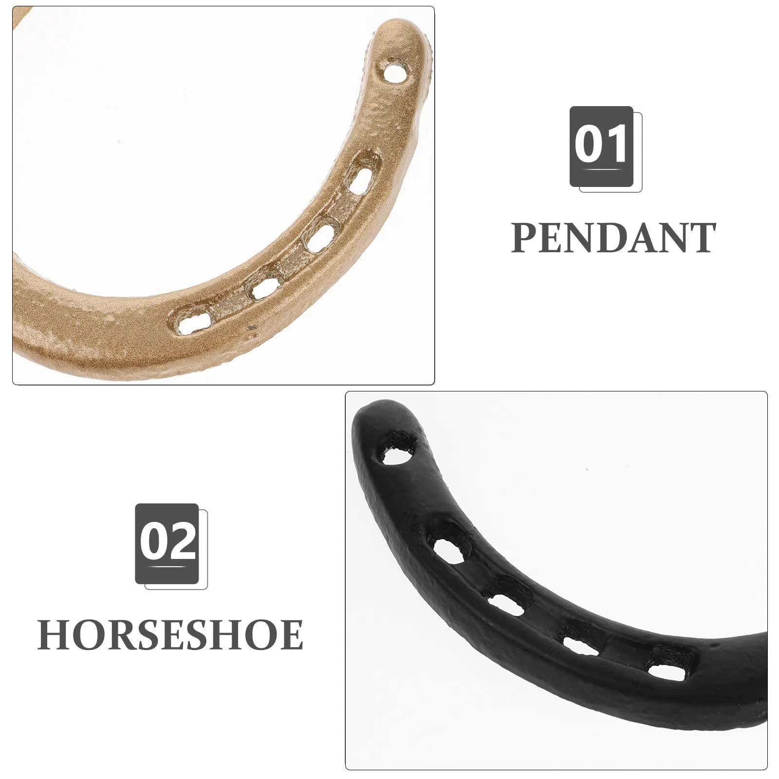 2Pcs Cast Iron Horseshoe Wall Decor Retro Industrial Style Metal Wall Hanging Decor for Living Room Yard Office Hotel Bookstore
