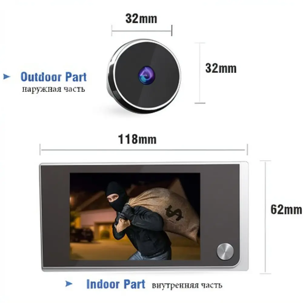 High Quality Digital Peephole Viewer 3.5 Inch HD Camera Smart Security Doorbell Monitor System For Residential Safety
