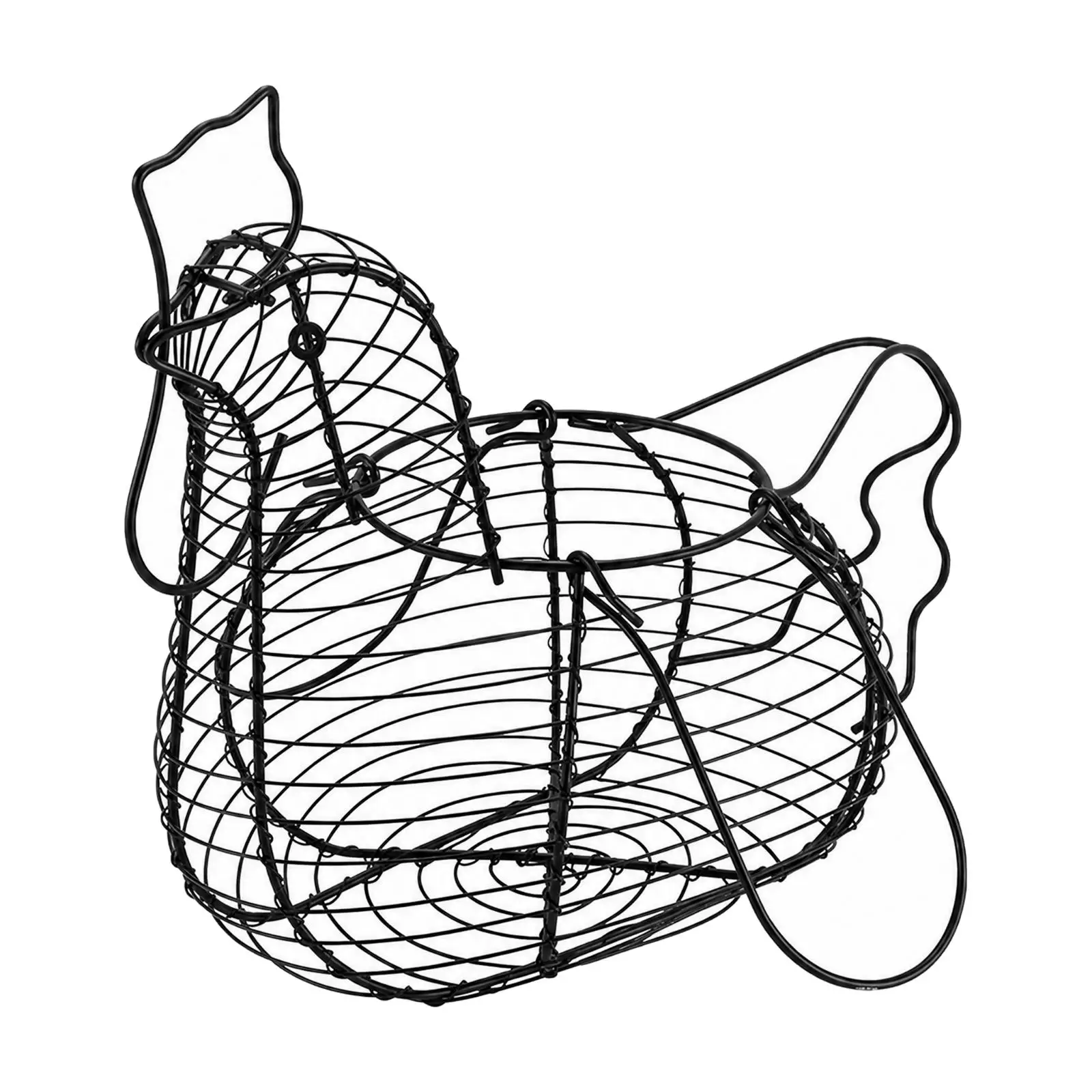 Whimsical Chicken Wire Egg Basket Iron Storage Holder with Openwork Design for Kitchen Organization and Farmhouse Decor Display