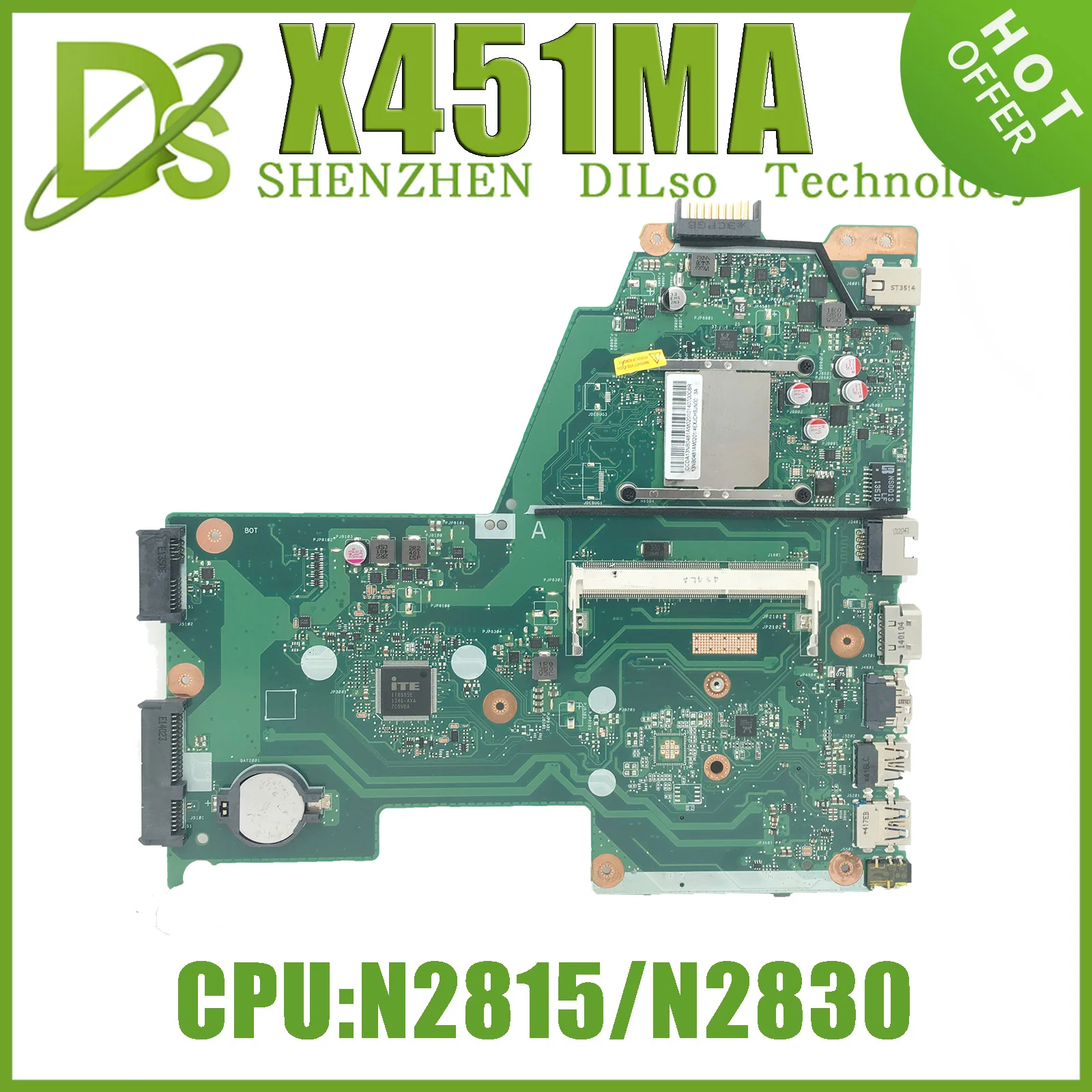 

KEFU X451MA Mainboard For Asus F451M X451M X451 X451MA Laptop Motherboard With N2815N2840 CPU DDR3L 100% Tested ok