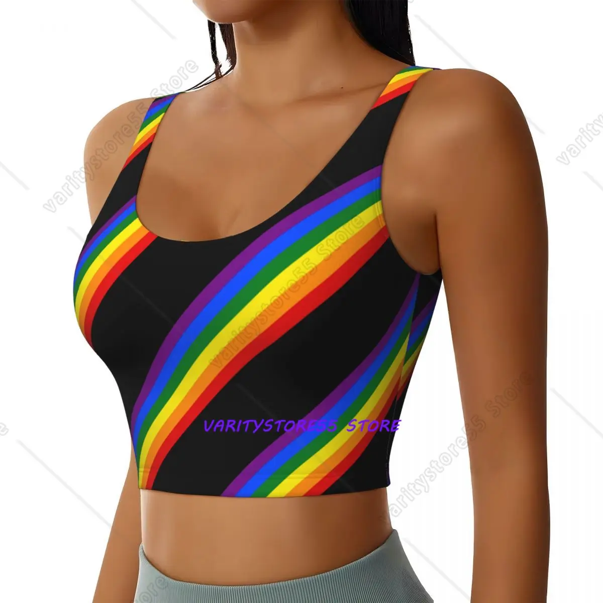 Custom Love Wins Gay Pride Workout Crop Tank Tops Women Seamless Rainbow LGBT GLBT Running Yoga Sports Bras