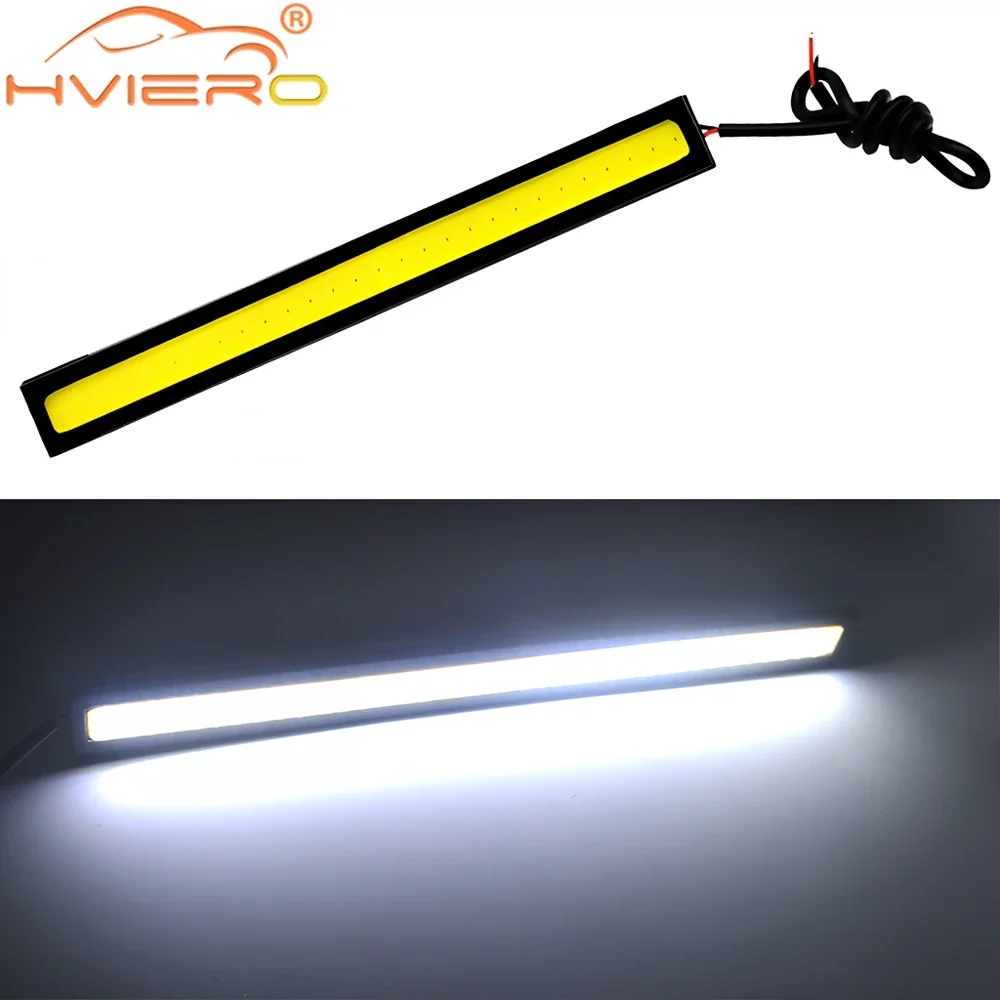 1PCS 17cm DRL DayLight Car COB Driving Fog Lamp Trunk DayTime Running Lights Auto Waterproof Turn Signal LED License Plate Light