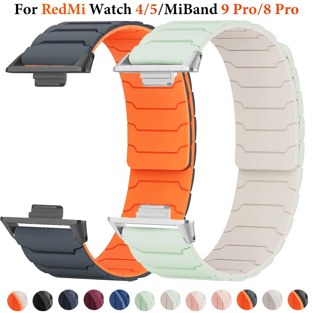 

Magnetic Silicone Strap for Xiaomi MiBand 8 Pro 9 Pro Sport Watchband Bracelet for Redmi Watch 5 4 Smart Watch Band Correa Belt