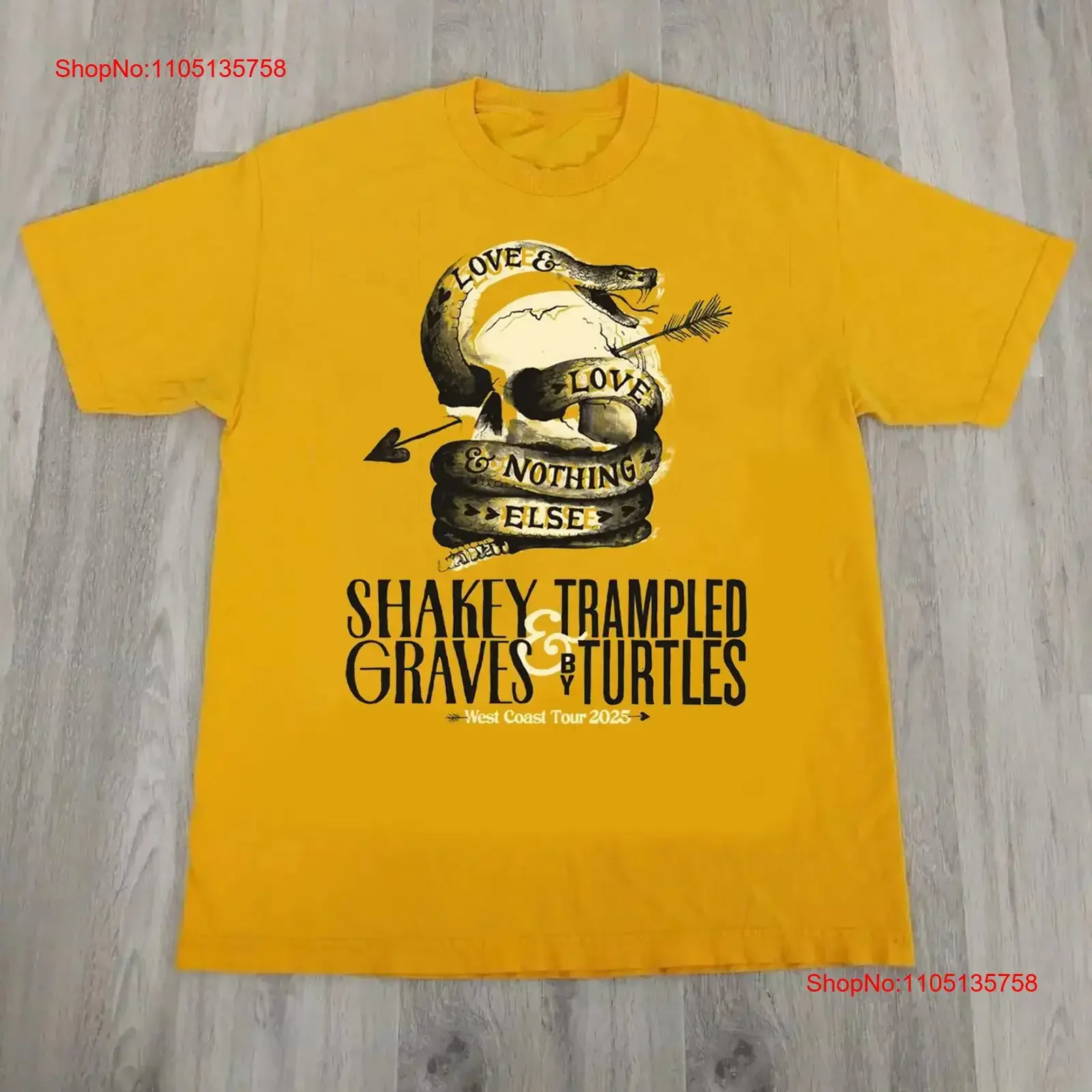 Trampled by Turtles Shakey Graves West Coast Tour T Shirt Full Size S 5XL vintage Washed Comfortable Versatile homme