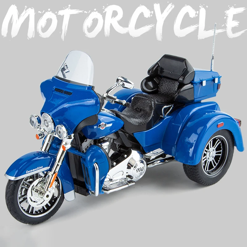 

Модель мотоцикла 1:9 Tri Glide CVO 2021 из литого сплава, коллекционная игрушка со звуком и светом, внедорожный автотранспорт