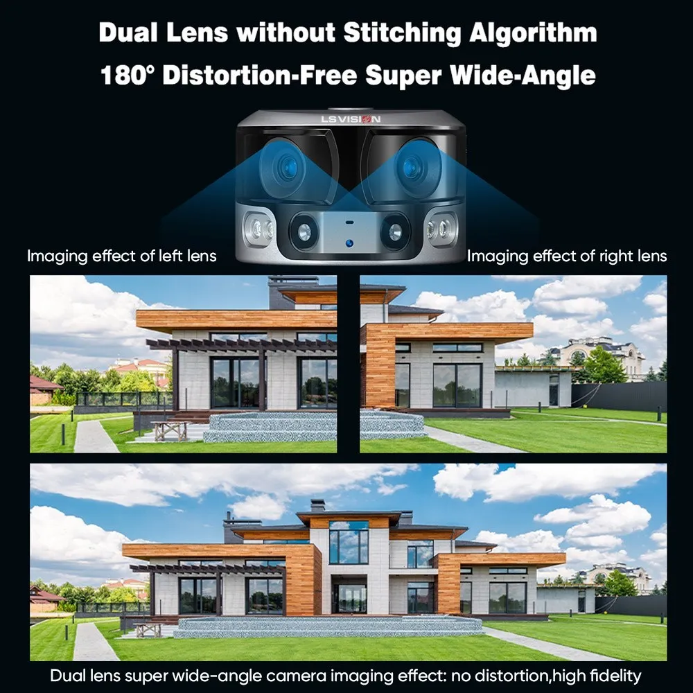 Imagem -02 - Vision 4k 180 ° Ângulo de Visão Ampla 4g Solar Câmera de Segurança ao ar Livre Wi-fi Dual Lens Pir Humano Detecção de Câmera de Cctv à Prova d Água ls