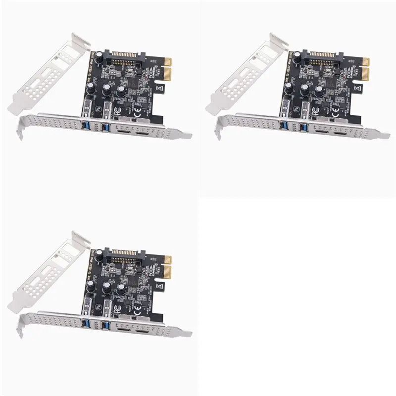 3X Type C USB 3.2 Gen1 5Gbps PCIE Card Adapter PCI Express Board 2Xusb A Port+2Xtype-C Port/USB3.2 PCI-E Expansion Card