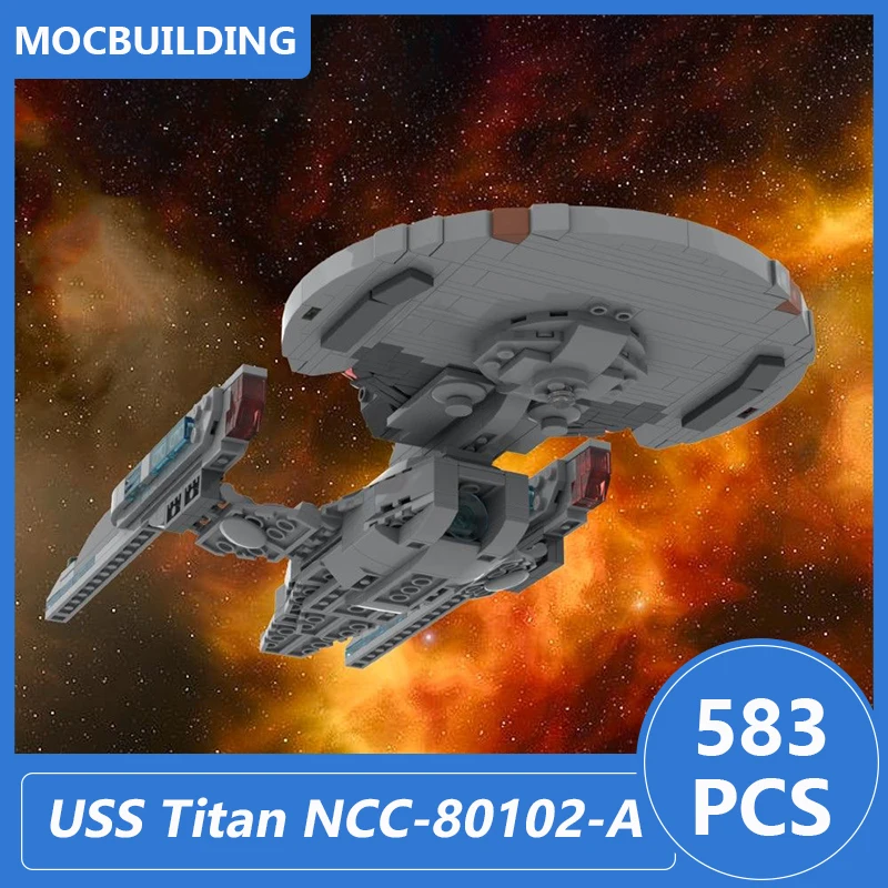 USS Titan NCC-80102-A Model Moc Building Blocks Diy Assemble Bricks Educational Creative Space Collect Display Toys Gifts 583PCS