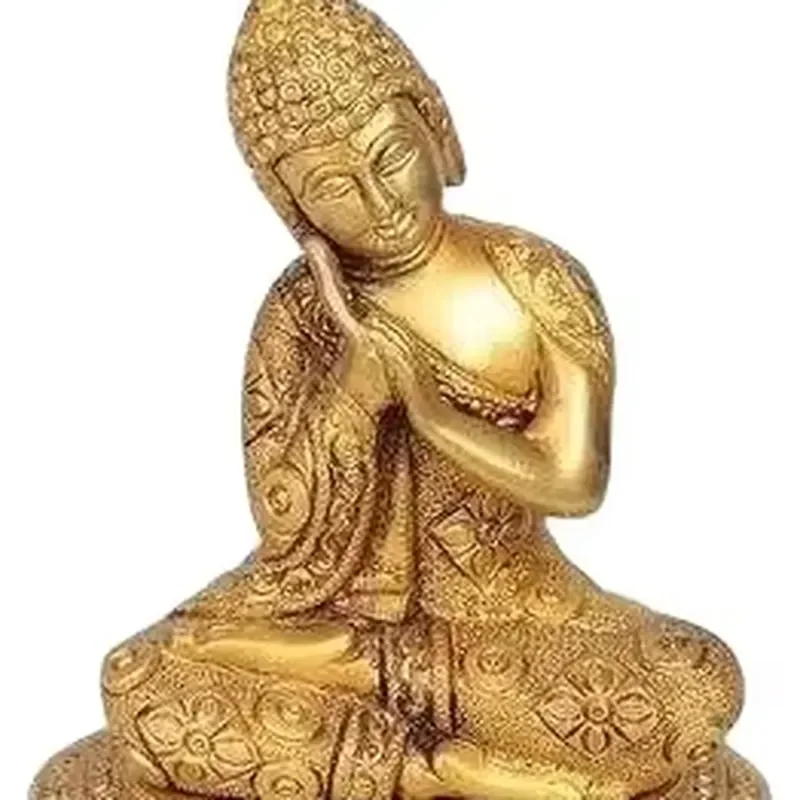 Handmade Brass Buddha Statue Tibetan Buddhist Thought Sculpture Custom Color Design Eco Friendly Home Spiritual Decor Art