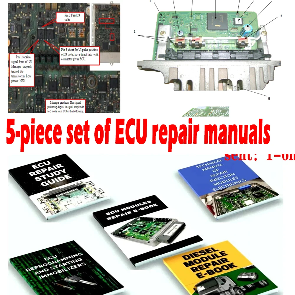 5 PCS ECU REPAIR Manuals Repairing Injection Modules in the Workshop DIESEL ELECTRONICS Study Guide Car Truck Diagnostic Tools