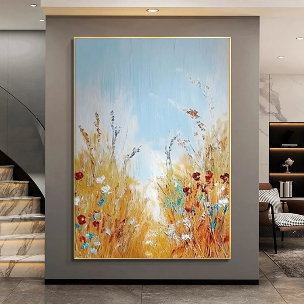 100% Hand-Painted Palette Knife City Picture Abstract Thick Acrylic Oil Painting Black White Dropshipping Wall Canvas Art