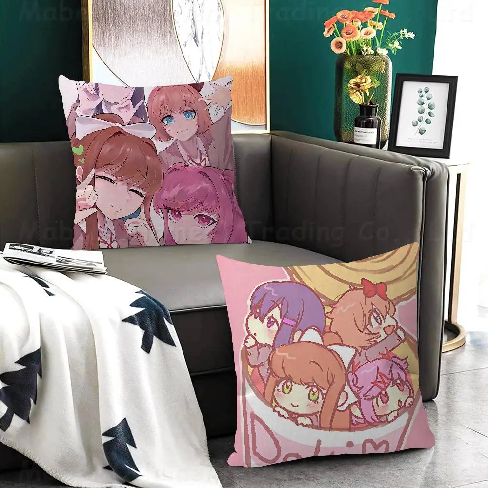 Game Doki Doki Literature Club! Office Cushion Pillowcase Car Cushion Cover45X45CM Lumbar Pillowcase Sofa Pillowcover