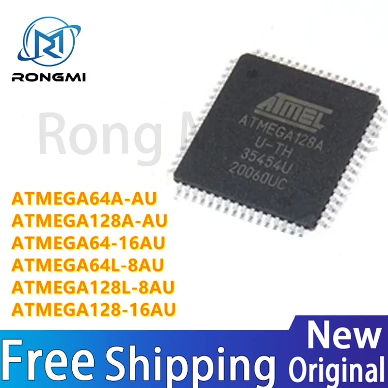 مجموعة جديدة ATMEGA64A-AU ATMEGA128A-AU ATMEGA64-16AU ATMEGA64L-8AU ATMEGA128L-8AU ATMEGA128-16AU ATMEGA128 QFP-64 IC رقاقة الأسهم #1