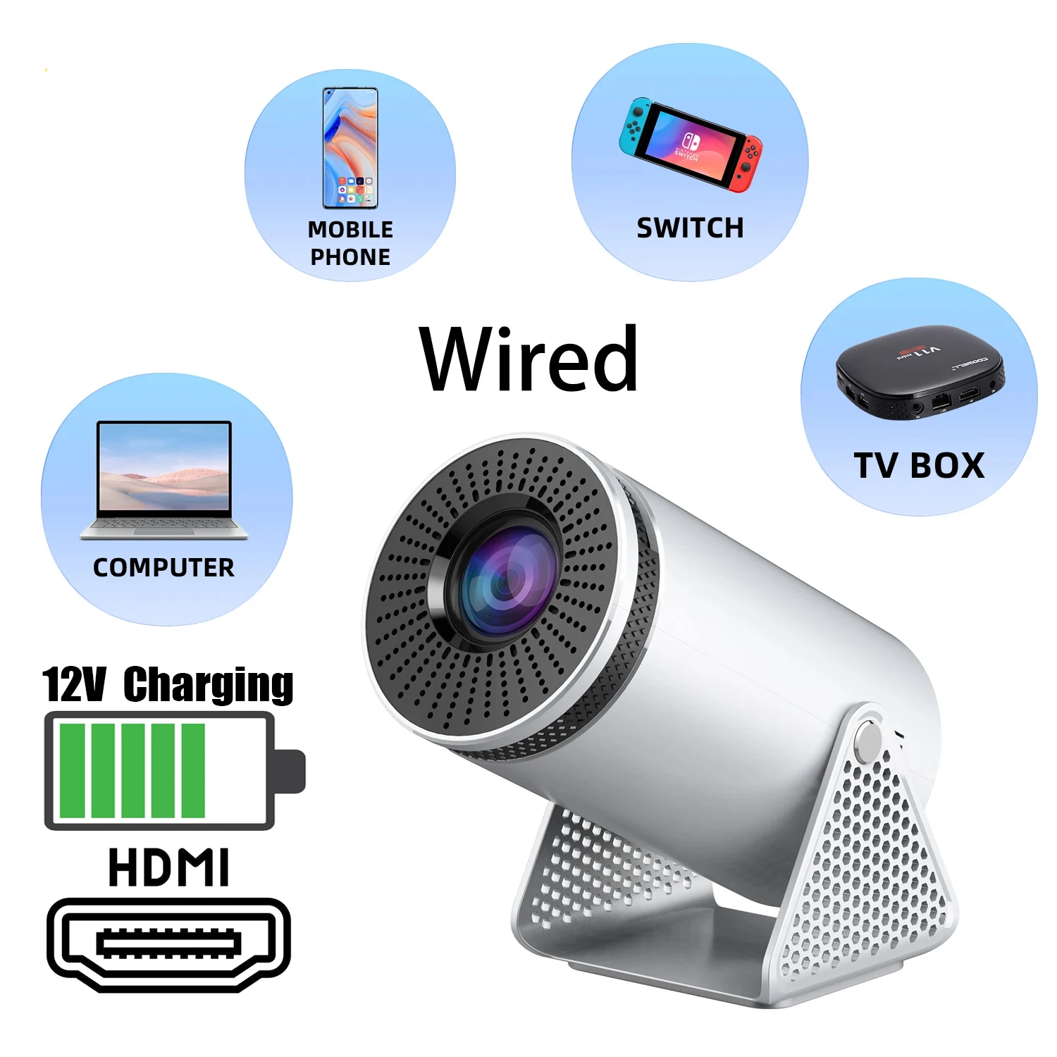 Polaring P300mini Projector Without Android Projetor 150Ansi Cinema Home Keystone Without Android Projector HDMI Proyector