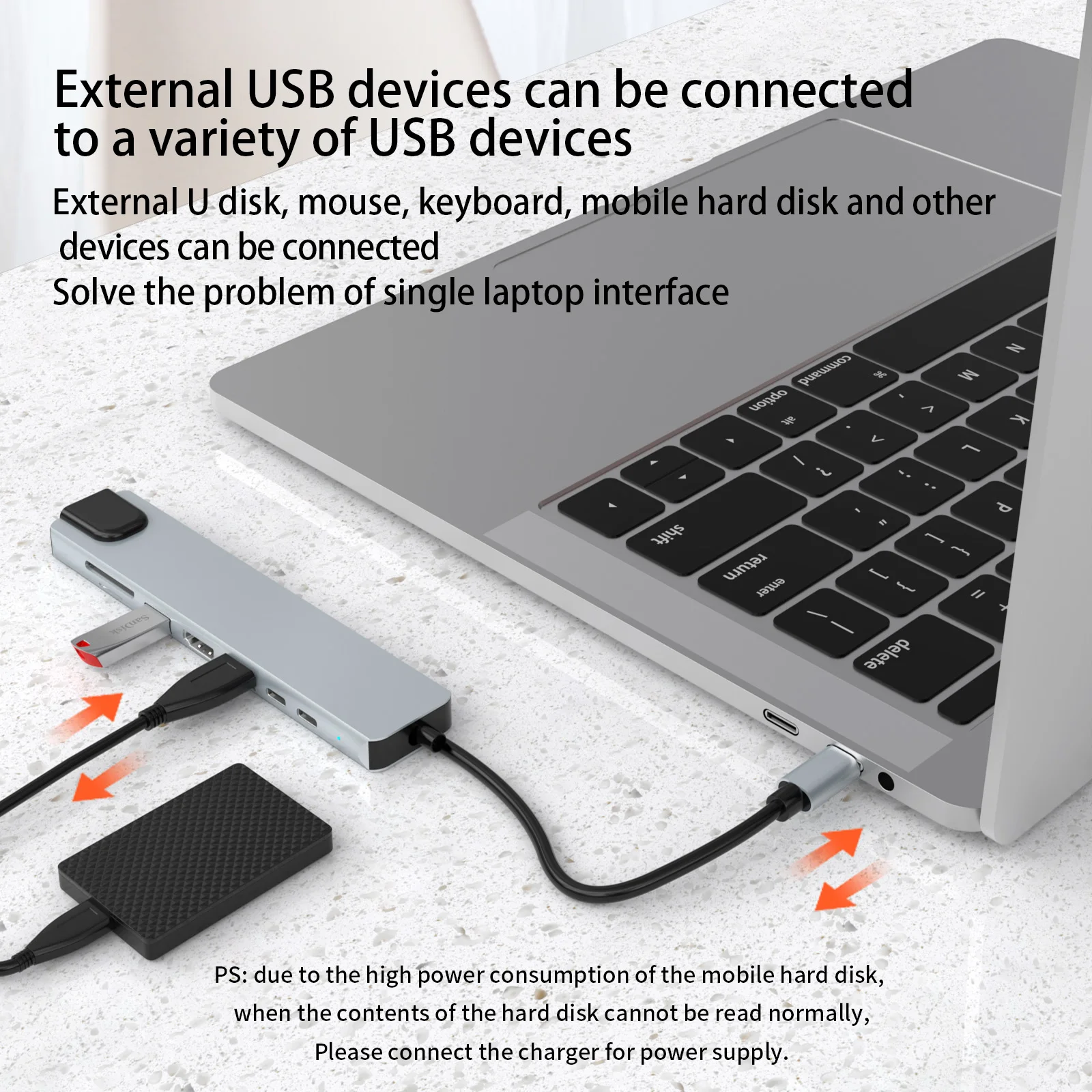 8-in-1 도킹 스테이션 USB C HDMI USB 2.0 어댑터, PD SD TF RJ45 포함, 맥북 에어 M1 아이패드 프로 노트북 액세스, PD100W