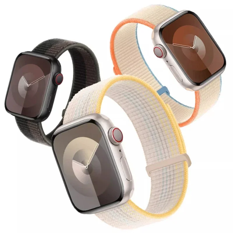 Нейлоновый ремешок с петлей для Apple Watch Band 10 9 8 7 46 мм 45 мм 42 мм 41 мм Ultra 2 49 мм Плетеный браслет iWatch 6 5 4 SE 44 мм 40 мм Ремень