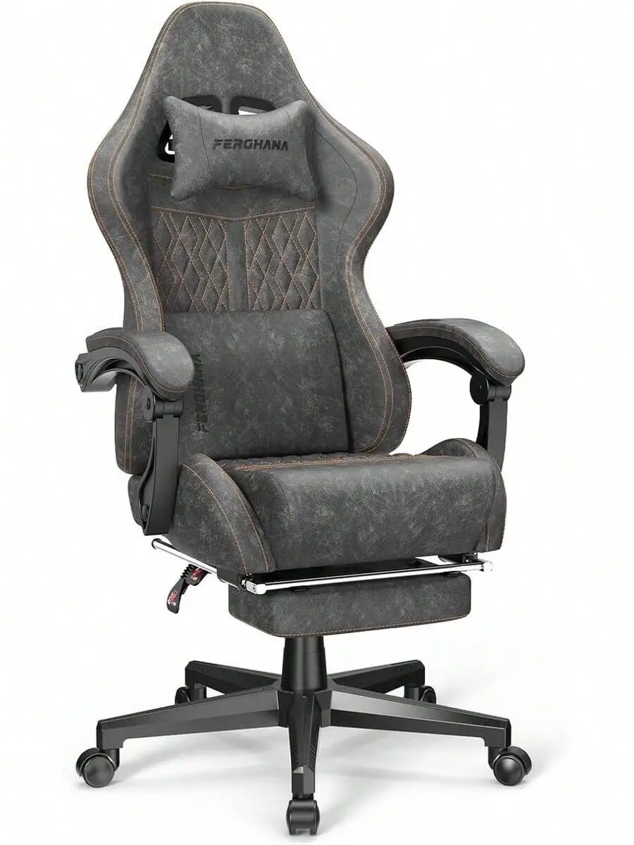 Ergonomic Reclining High‑Back Work Chair, Equipped With Massage Function & Retractable Footrest, Versatile Seating For Household