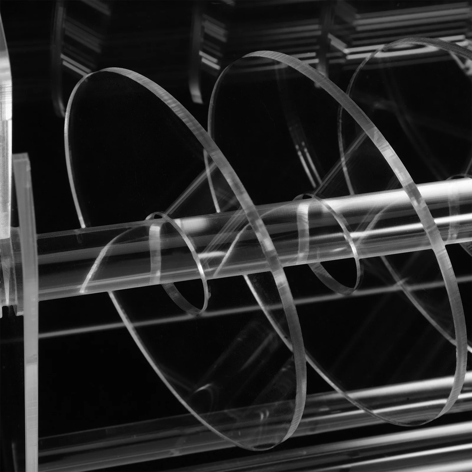 Adjustable 6-Count Acrylic Label Dispenser Clear Sticker Roll Organizer Stand for Desktop Office School Workspace Shipping Label