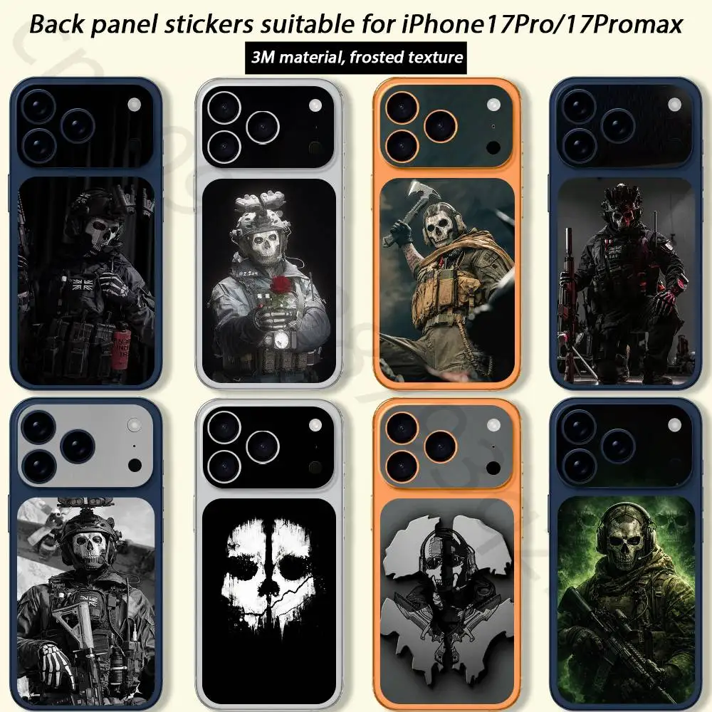 

Game COD Call Of D-Duty Ghost TICKET Decal Skin Wrap for iPhone 17 Pro or Pro max Protective Film for Back, Frame, Camera