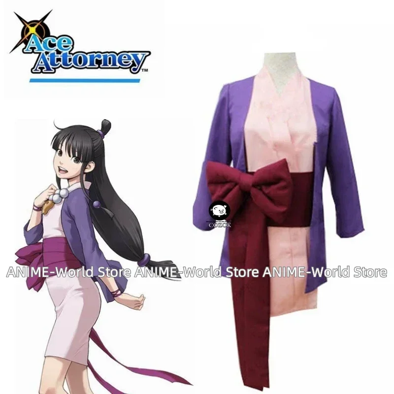 

2020 Ace Attorney Phoenix Wright Gyakuten Saiban Maya Fey Dress Full Set Christmas Cosplay Costume