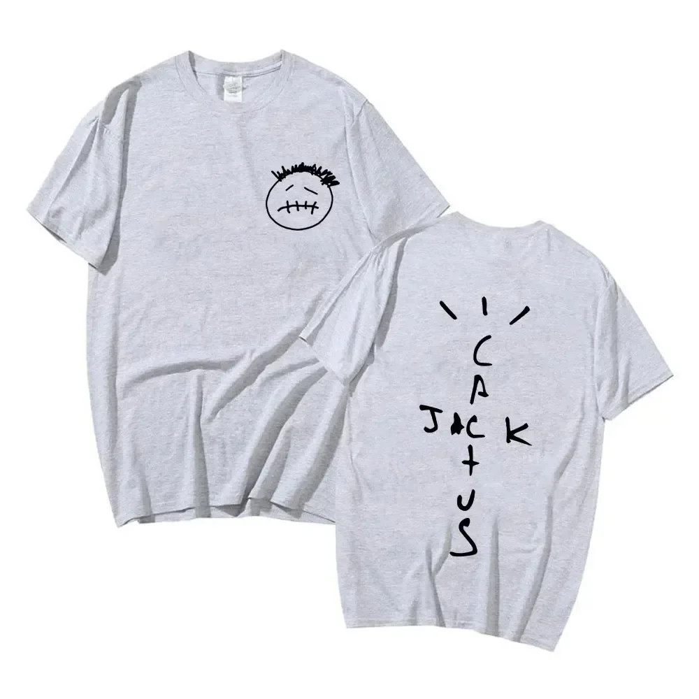 Rapper Cactus Jack Music Album T Shirts Men Women Fashion Hip Hop T Shirt Casual 100% Cotton Short Sleeve T-shirt Oversized Tops