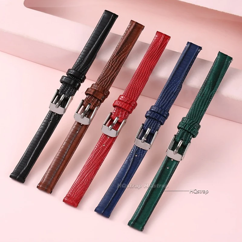 8mm 10mm 12mm 14mm 16mm Soft Leather Watch Bands Slim Leather Bracelet Womens Fashion Watchband Wristwatches Ultra-Thin Strap