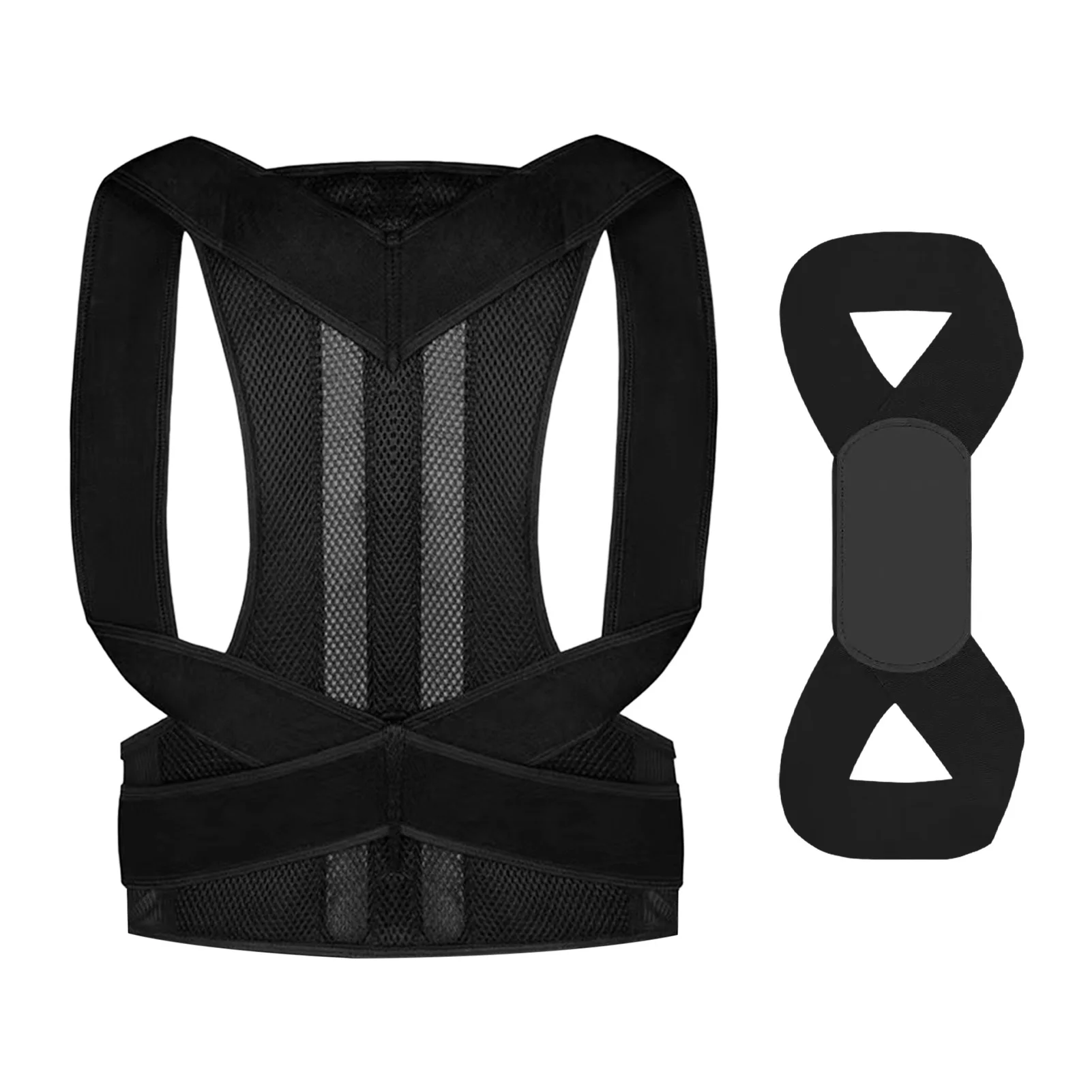 2pcs Posture Corrector Set Shoulder Body Shaping Home Office Spine Relief Pain Prevent Hunchback Back Brace Women Men Improve