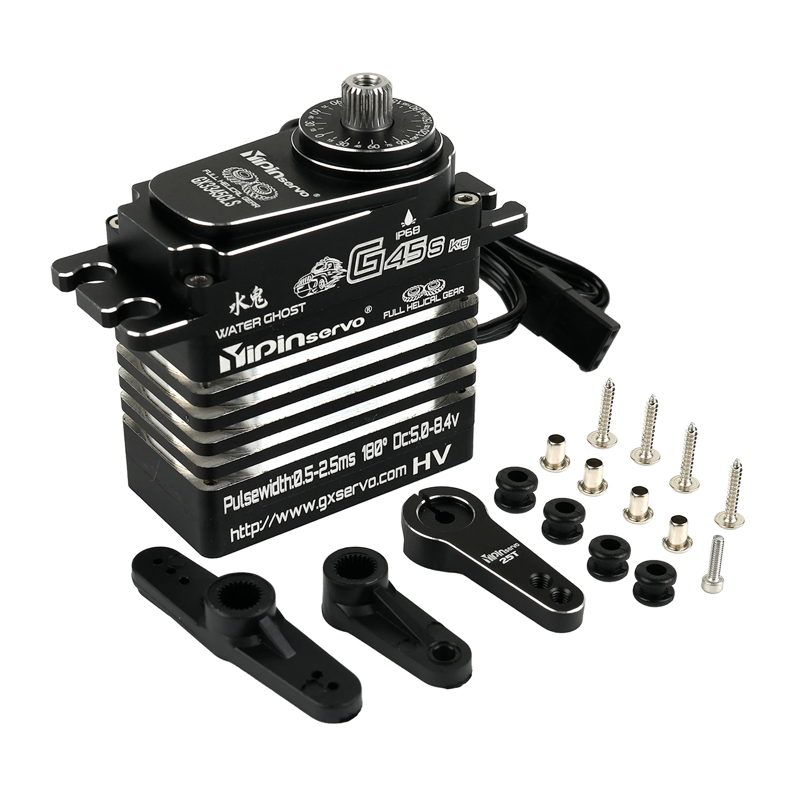 Professioneller 45 kg digitaler Servo-Kernlosmotor mit hohem Drehmoment, IP68, wasserdicht, 180 270 360 Grad, für Robotik-RC-Modelle