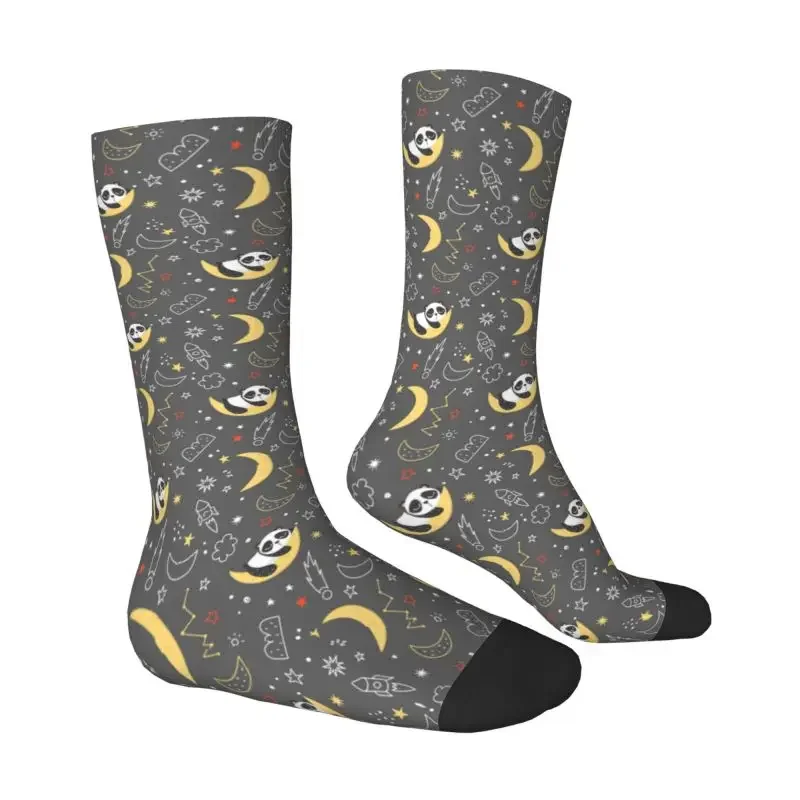 Calcetines de vestir de oso Panda espacial para hombre y mujer, transpirables, divertidos, de dibujos animados, novedad