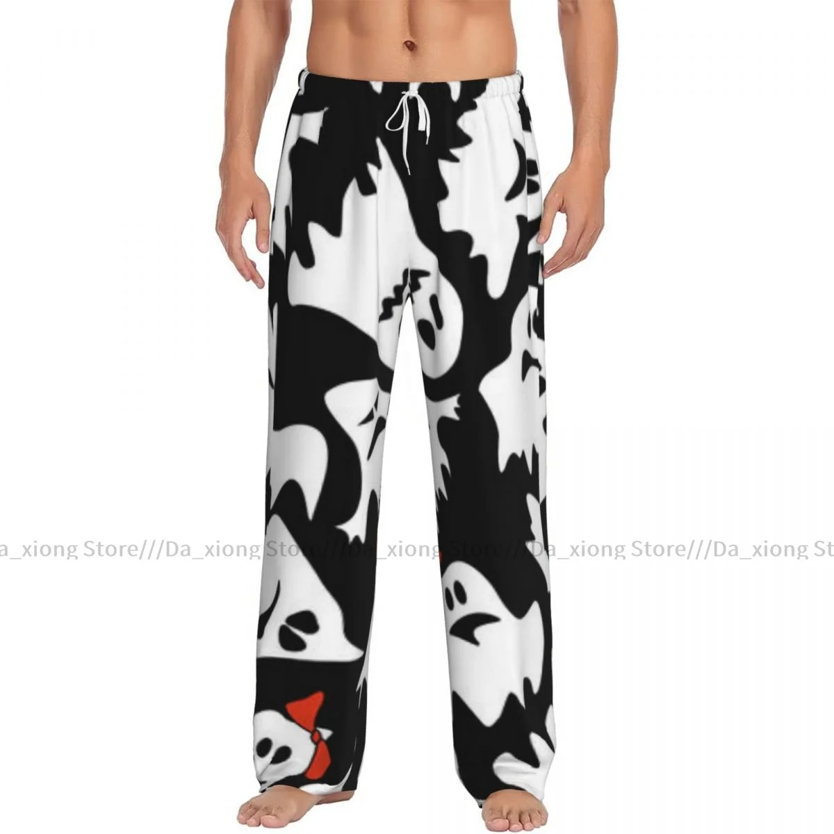 Men Sleep Bottoms Male Lounge Trousers Men's Ghosts Faces Background Pajama Pants