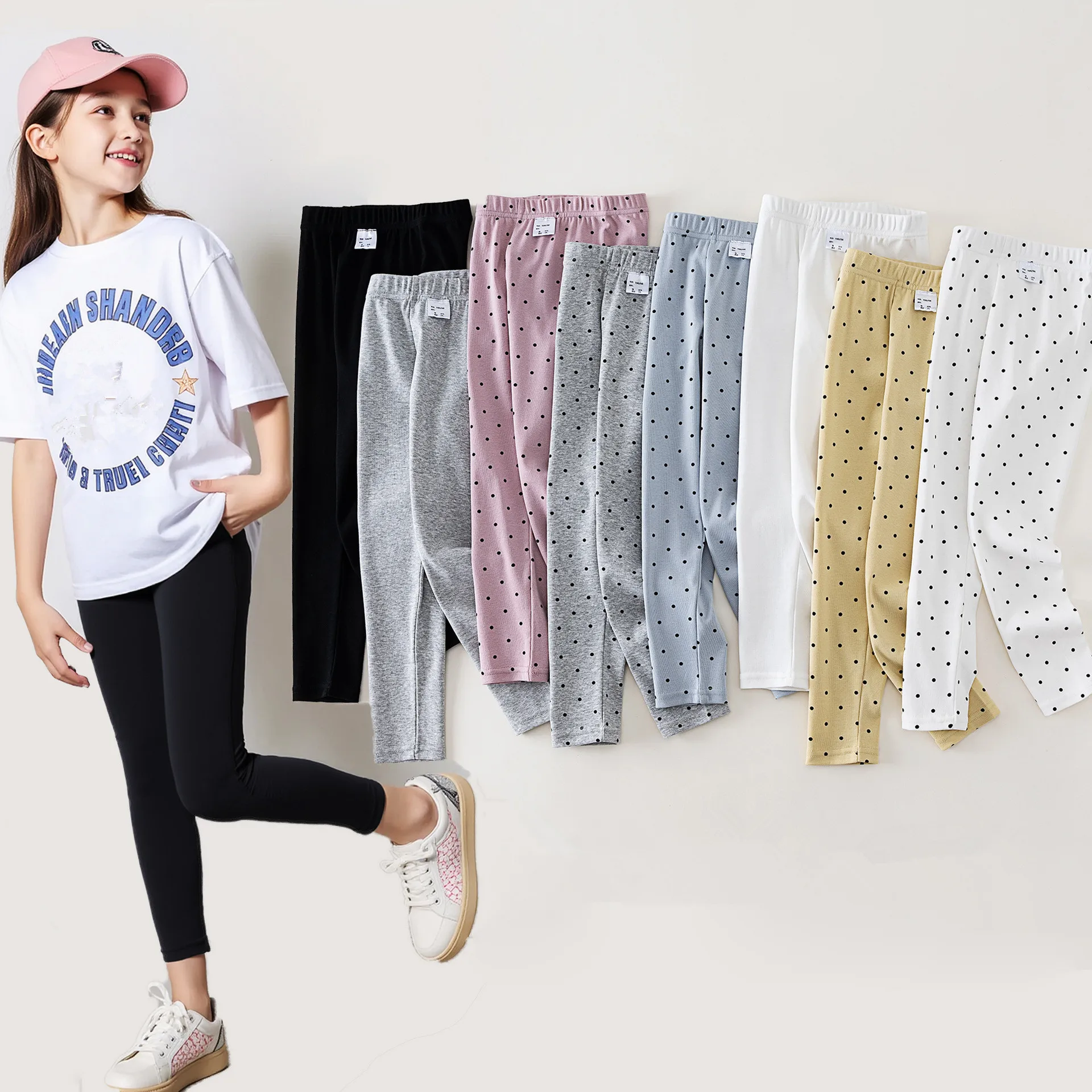 الفتيات طماق الربيع الصيف السراويل رقيقة للأطفال طفلة اقتصاص السراويل الأطفال السراويل #1