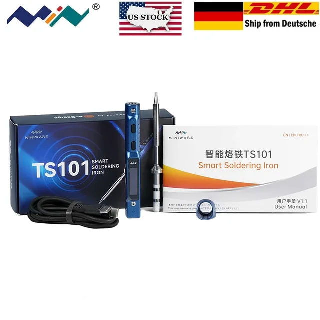 Oryginalna miniprzenośna cyfrowa stacja spawalnicza USB Blue TS101 z regulacją temperatury