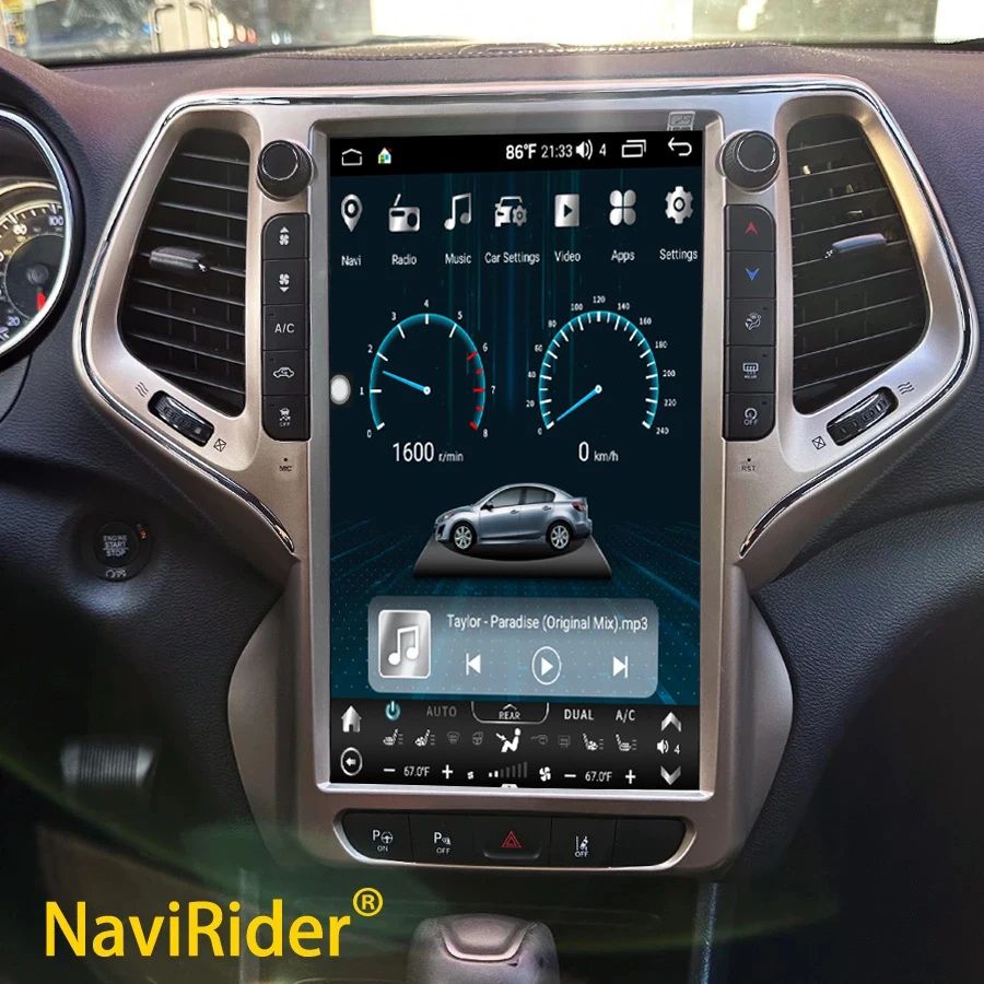 13.6 inch Android Touch Screen For Jeep Cherokee 2014 -2021 GPS Navi Carplay Car  Radio 4G Multimedia Video Player Tape Recorder