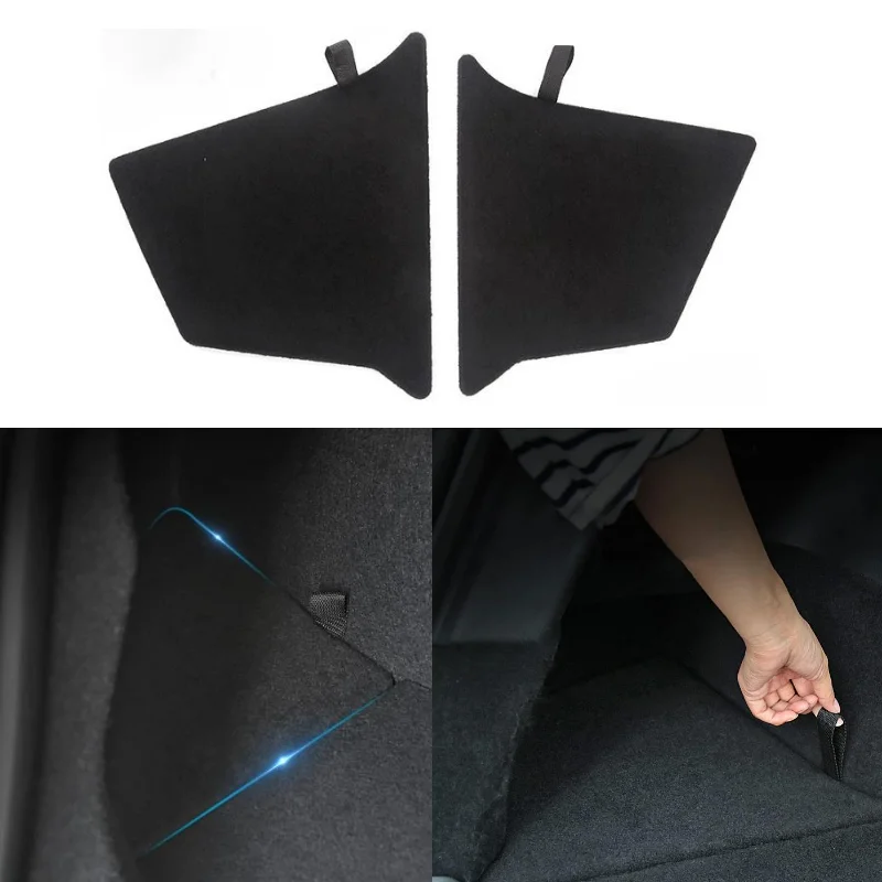 

For Tesla Model Y Berlin Side Storage Box Lids Rear Trunk Organizer Lids Only Flocked Cover Plate Garbage Bins Car Accessories